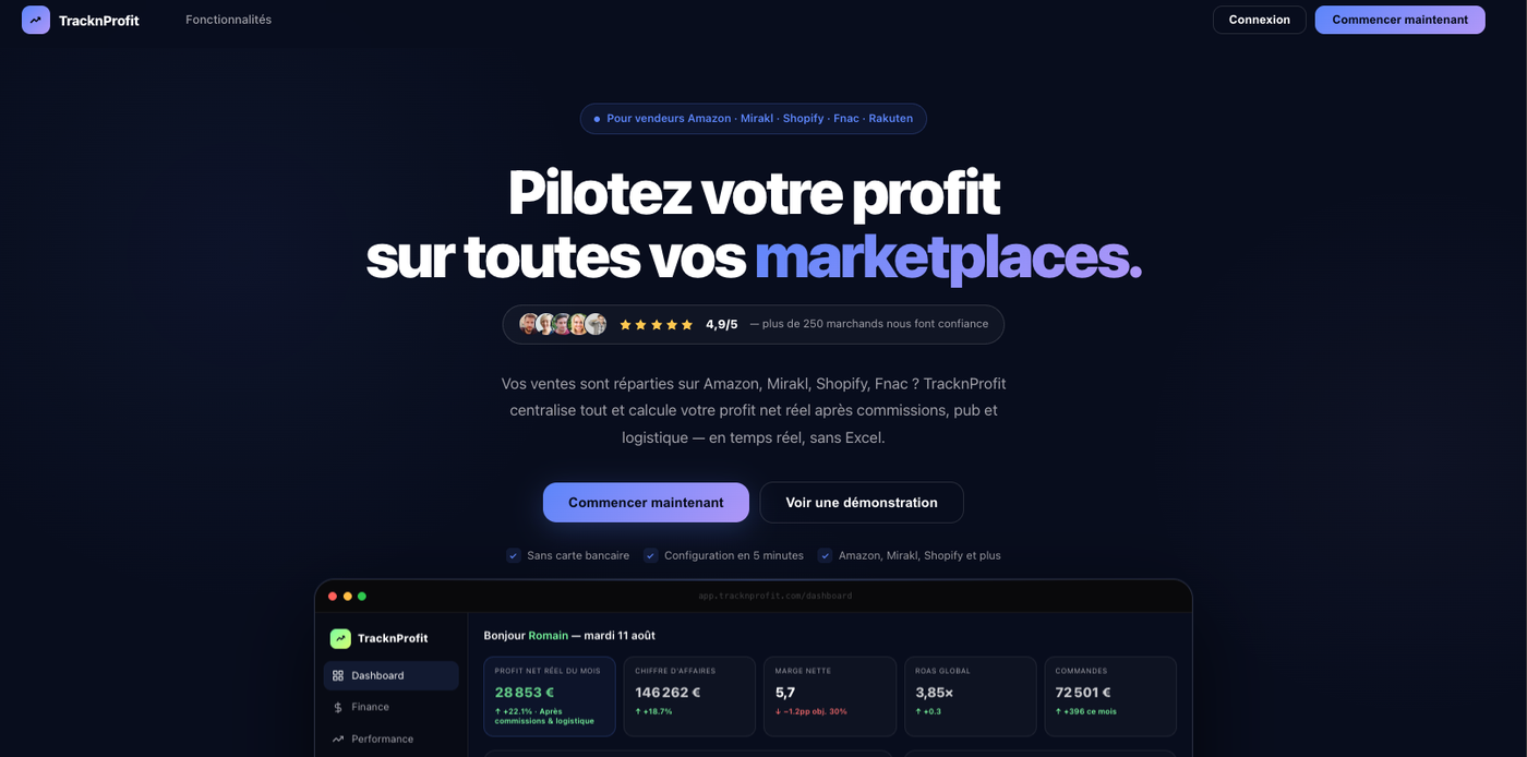 Interface Tracknprofit
